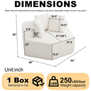 54-Inch Modern-Style Hexagonal Single Lounge Chair