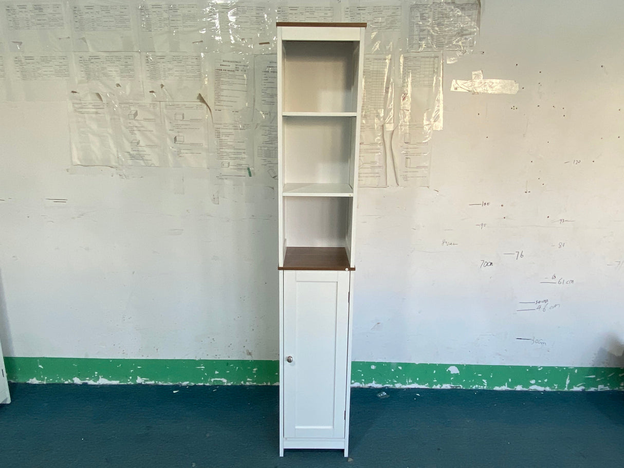 Tall Bathroom Storage Cabinet with Reversible Door