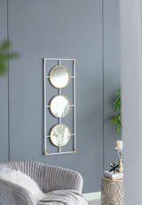 3 Mirror Piece Wall Mirror In Rectangular Frame For Bedroom And Living Room