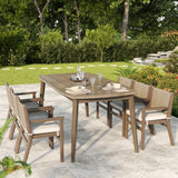 Acacia Wood Dining Table for 8 People - Outdoor Farmhouse Furniture