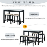 Alexandra Modern Bar Table Set with Hidden Storage Drawers