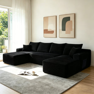 134" Cloud Sectional Sofa with U-Shape Chaise