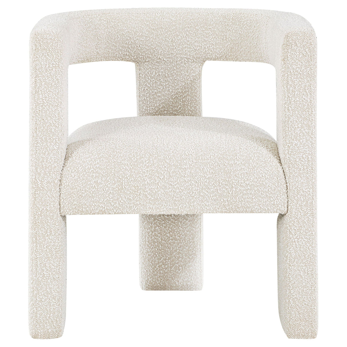 Verda - Upholstered Accent Side Chair In Soft With Rounded Open Back And 3 Leg Base - White