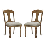 Wooden Frame Upholstered Dining Chairs, Set of 2