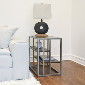 Padena 3-Piece Metal Frame Wood Living Room Coffee Table Set