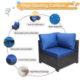Outdoor garden patio furniture 7-piece pe rattan wicker cushioned sofa sets  and coffee table