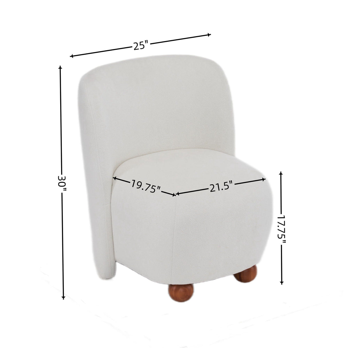 Modern Low Back Accent Upholstered Armless Living Room Chairs