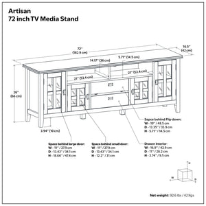Artisan - TV Media Stand - Rustic Natural Aged Brown