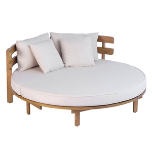 TOPMAX Outdoor Acacia Wood Round Daybed
