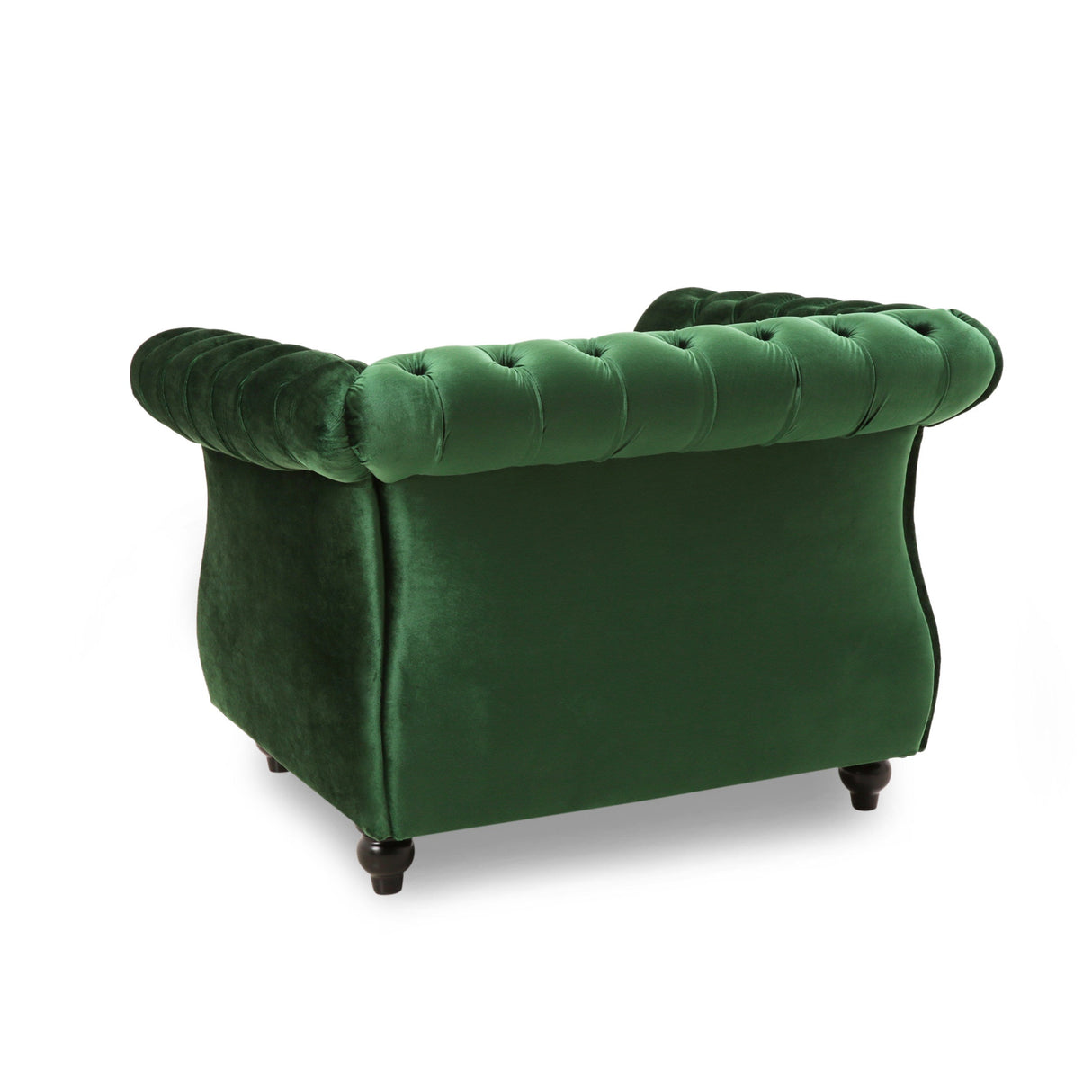 Nexuson Upholstered Velvet Chesterfield Chair with Deep Tufted and Nailhead Trim, Emerald
