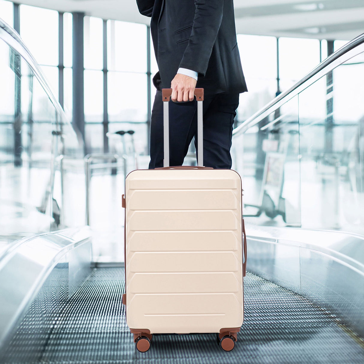 Set 3PCs 20'/24'/28' ABS Spinner Wheel Luggage - Beige