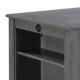 Graham 36' 3-Piece Gray Finish Small Space Counter Height Dining Table with Shelves and 2 Chairs