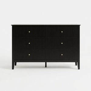 Modern 6 Drawer Fluted Dresser