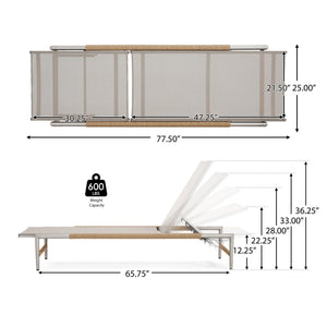Hargrove Outdoor Patio Aluminum Chaise Lounge Set of 2