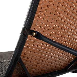K&K 80'' Patio Wicker Chaise Lounge Chairs Set of 2