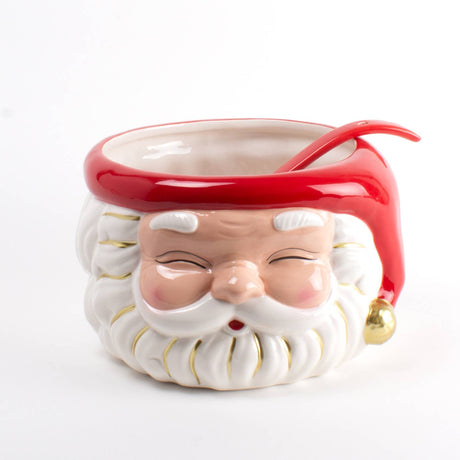 RED SANTA PUNCH BOWL & LADLE