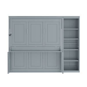 Sturdy Murphy Bed With Desk And Bookshelf