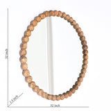 32-Inch Wooden Beaded Round Wall Mirror