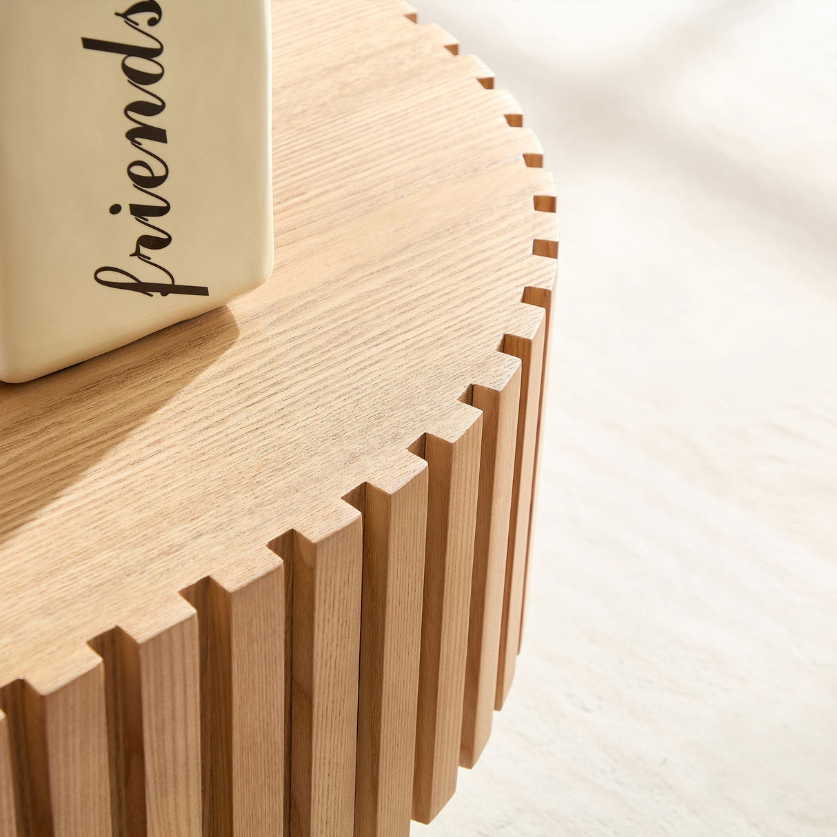 43.7 Inch Modern Handcrafted Drum Coffee Table