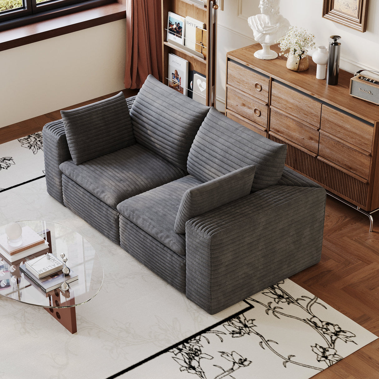 71" Cloud Sofa in Corduroy Fabric