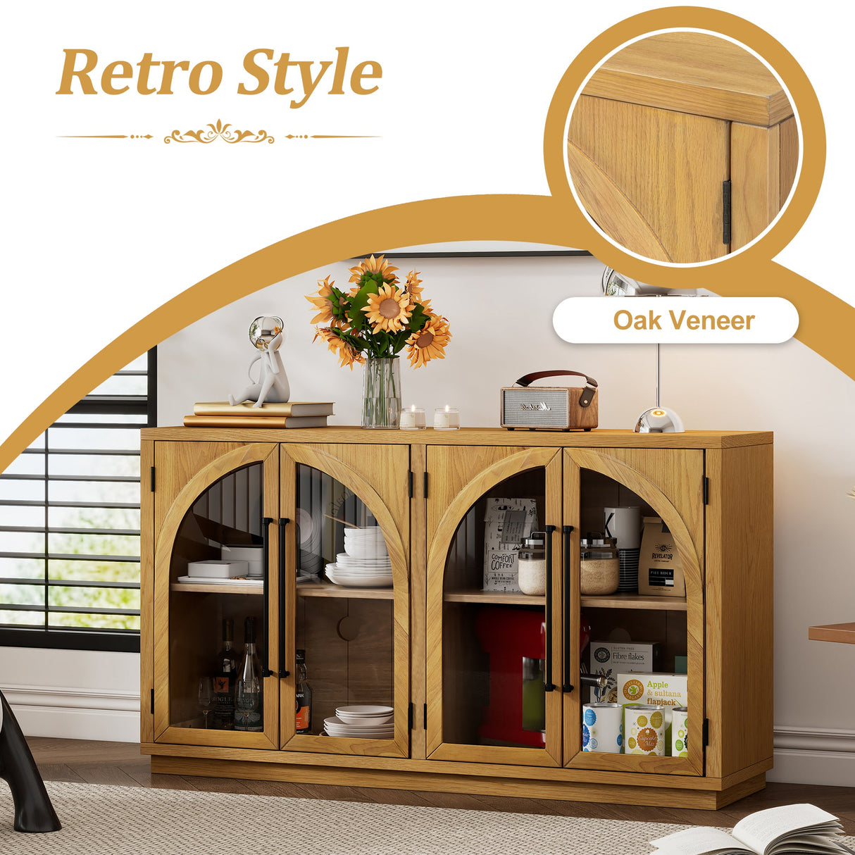 4-Door Large Storage Sideboard