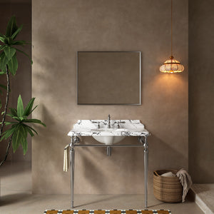 VICI 36" Bathroom Console Sink, Undermount Ceramic Vanity Basin