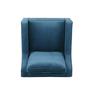 Blue Velvet Upholstered Club Chair