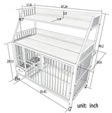 Large Pet Cage with Storage Rack and Stainless Steel Basins
