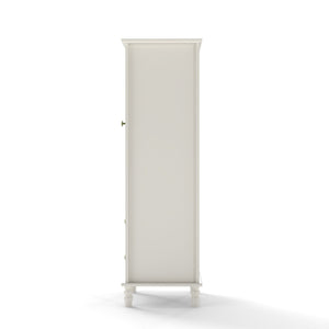 Minimalism Buffet Cabinet With Glass Doors And Double Drawer
