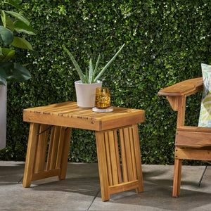 Temptation Outdoor Foldable Side Table With Slat Design
