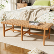 Stylish-Acacia-Wood-Bedroom-Bench-with-Woven-PU-Leather-Seat-