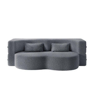 Modern Floor Sofa With 2 Pillows, Twin Size For Living Room