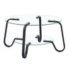 Retro Minimalist Style Metal Frame Double Layer Tempered Glass Coffee Table