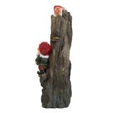 Decorative Woodland Gnome Water Fountain with LED Light - Brown