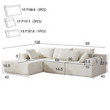 Modern Chenille Upholstered Sectional Sofa Couch Set