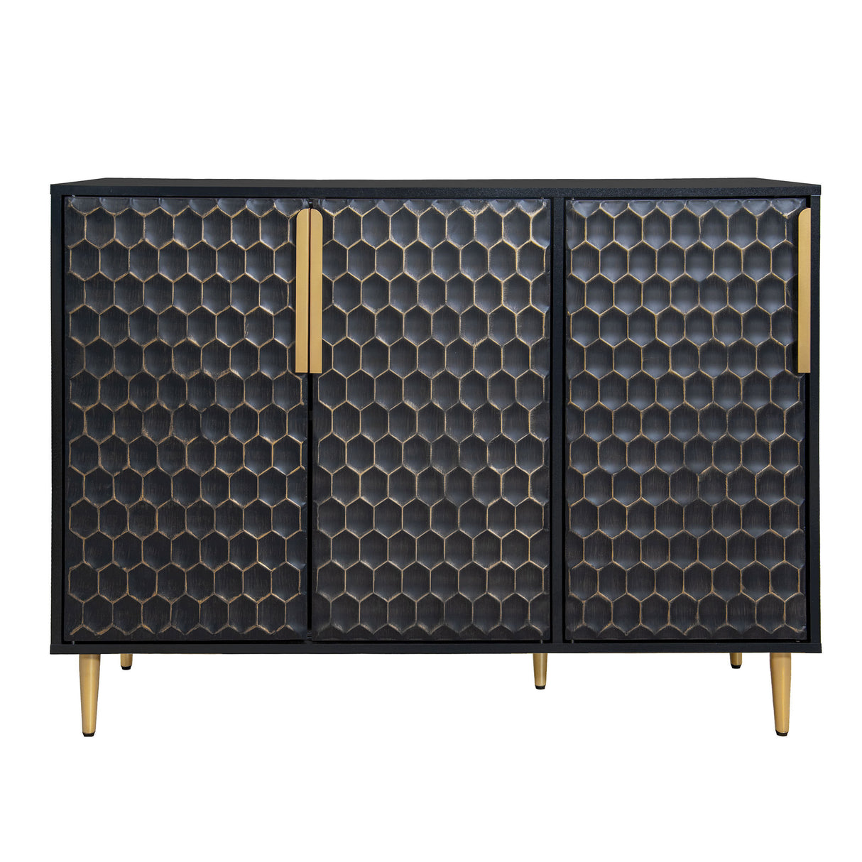 Honeycomb-Door Iron Cabinet with Adjustable Storage