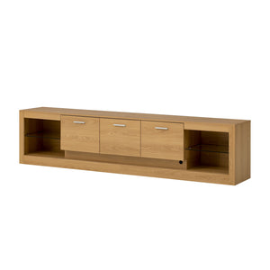 TV Stand With 6 Cabinets & 2 Open Compartments, Entertainment Center For TVs Up To 90''