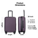 20" Carry-On Lightweight Hardside Luggage with Spinner Wheels