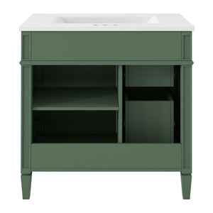 Bathroom Vanity With Top Sink, Storage Cabinet With 2 Drawers, Tip Out Drawer