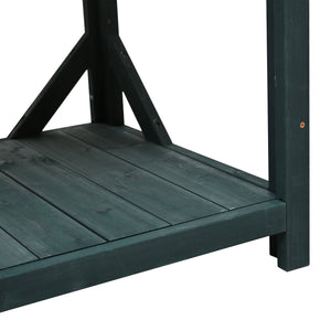 TOPMAX 65' Large Wooden Farmhouse Rustic Outdoor Potting Bench Table