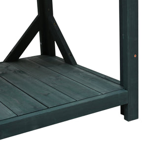 TOPMAX 65' Large Wooden Farmhouse Rustic Outdoor Potting Bench Table