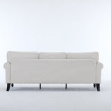 83 Inch Faux Leather Rolled Arm Sofa with Nailhead Trim