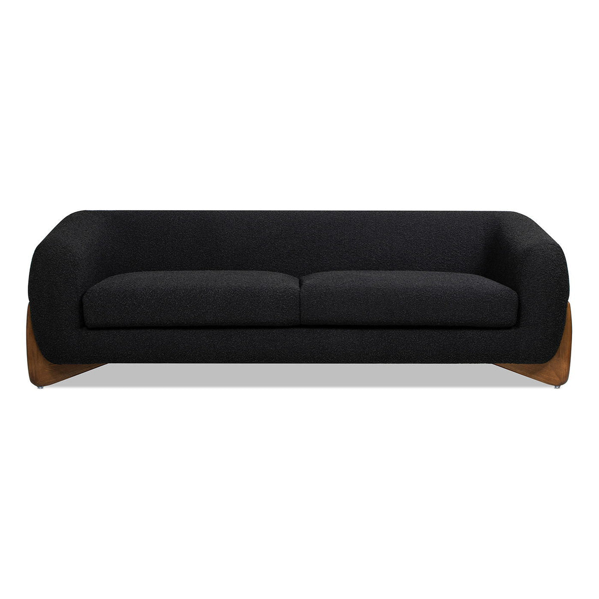 Alpine Luxurious Upholstery Sherpa Sofa with Removable Cushions - Available in White, Black, or Dark Green