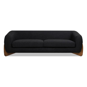Alpine Luxurious Upholstery Sherpa Sofa with Removable Cushions - Available in White, Black, or Dark Green