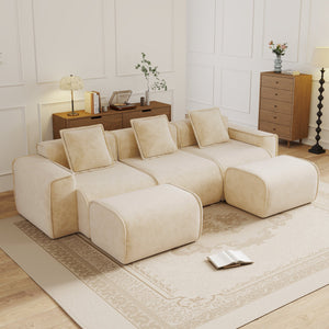 Streamlined Design Modular 3 Seat U Shape Sectional Sofa