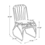 5 PCS Outdoor Dining Set for 4 with Acacia Wood Top & Rattan Chairs