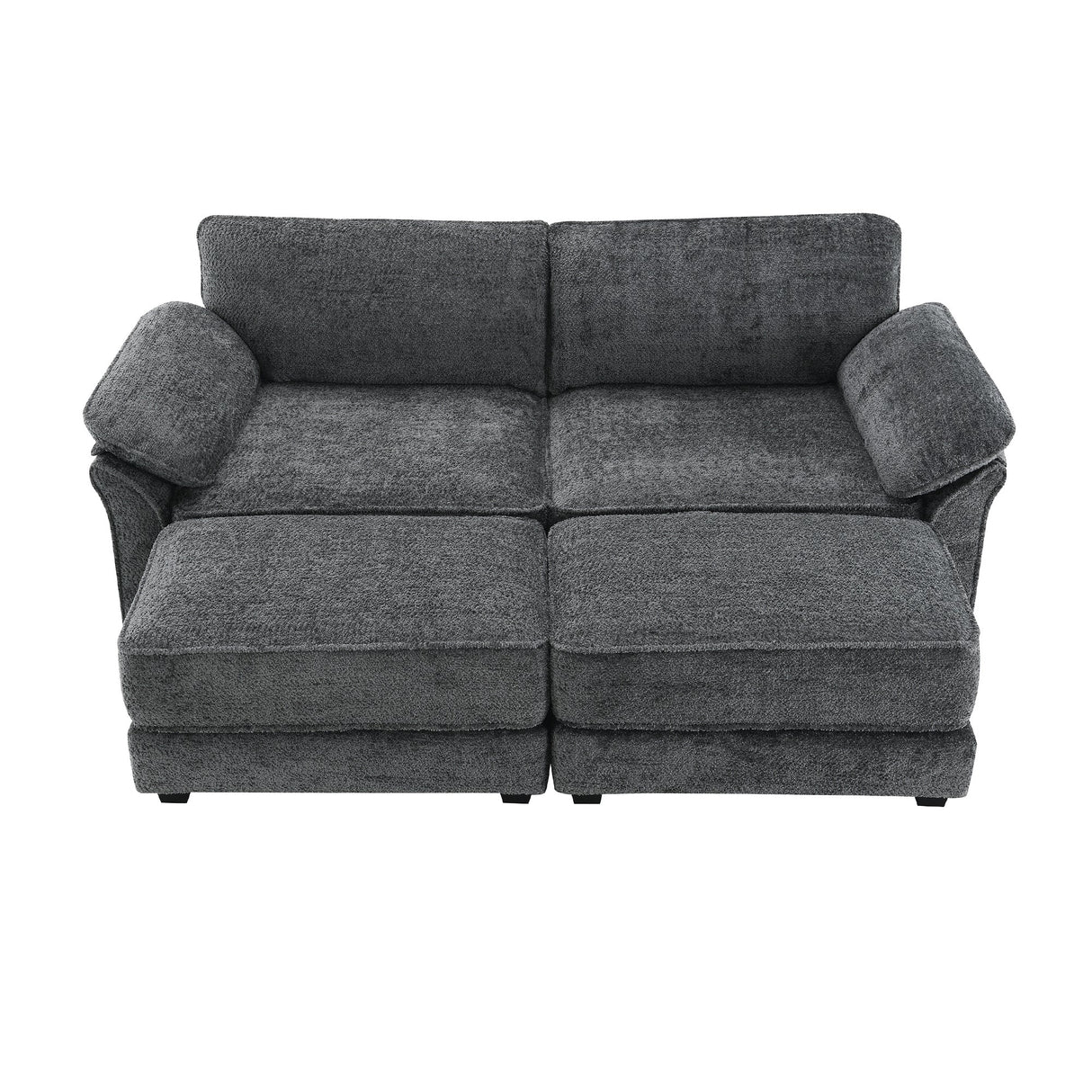 The Adelle Adaptable Gray Chenille Modular Sofa Bed