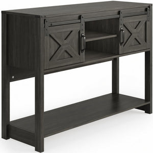 Farmhouse Entryway Table With Sliding Barn Door