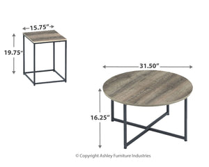 Wadeworth - Occasional Table Set (Set of 3) - Brown / Beige