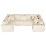 Modular U Shaped Sectional Sofa With Reversible Design